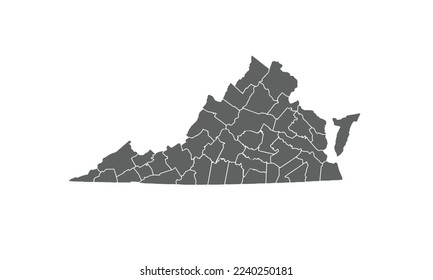 Virginia-Karte einzeln auf weißem Hintergrund.für jährliche Infografik-Bericht Website-Layout