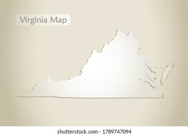 Virginia Map, Old Paper Background Vector