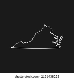Virginia map on black background