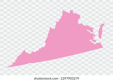 VIRGINIA Map pink Color Background quality files png