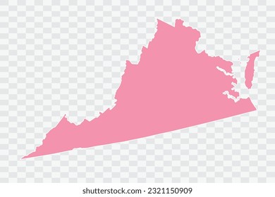 VIRGINIA Map Rose Color Background quality files png