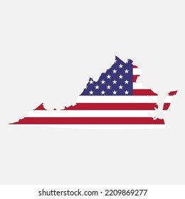 Virginia map shape, united states of america. Flat concept icon symbol vector illustration .