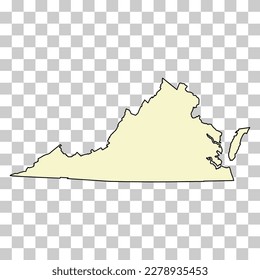 Mapa de Virginia, estados unidos de américa. Icono de concepto plano, ilustración vectorial.