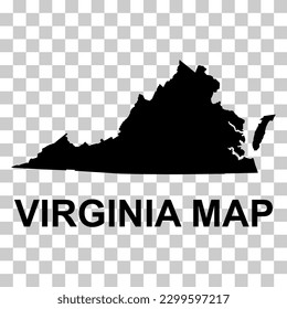 Mapa de Virginia, estados unidos de américa. Icono de concepto plano, ilustración vectorial.