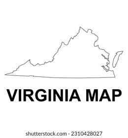 Virginia map shape, united states of america. Flat concept icon symbol vector illustration .