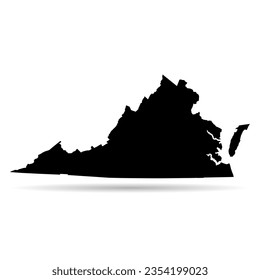 Mapa de Virginia, estados unidos de américa. Icono de concepto plano, ilustración vectorial.