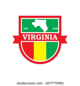 Vector de mapas de Virginia, logotipo de país