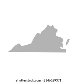 Virginia map vector icon on white background