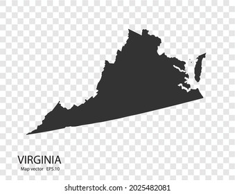 VIRGINIA map vector, isolated on transparent background