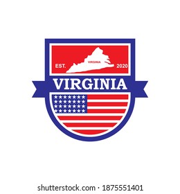 Virginia Map Vector , United States Logo