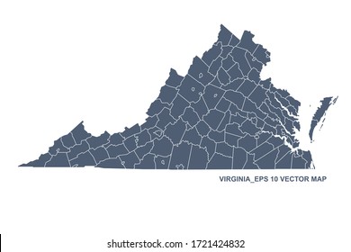 virginia map. vector map of virginia, U.S. states.