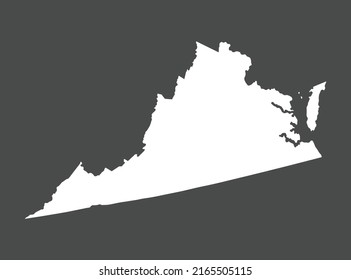 Virginia Map Vector White Color Isolated Stock Vector (Royalty Free ...