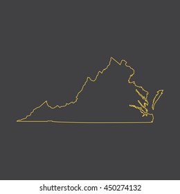Virginia map,outline,stroke,line style