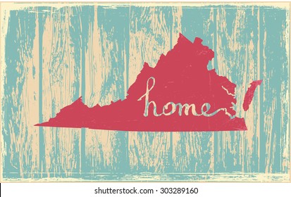 Virginia nostalgic rustic vintage state vector sign