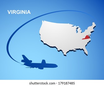 Virginia on USA map