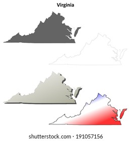 Virginia Outline Map Set - Vector Version