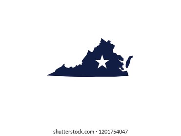 Virginia Outline Map State Shape Usa State America Symbol