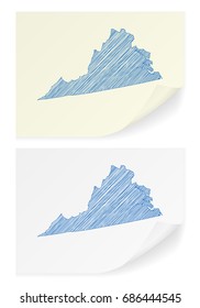 Virginia scribble map on a white background.