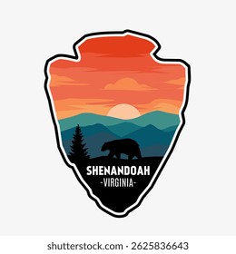 Virgínia, Shenandoah Bear no pôr do sol perfeito para impressão, vestuário, etc