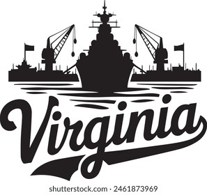 Virginia Ship Cargo Vector de silueta militar