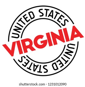 virginia stamp on white background. Sign, label, sticker.