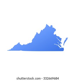 Virginia state border,map