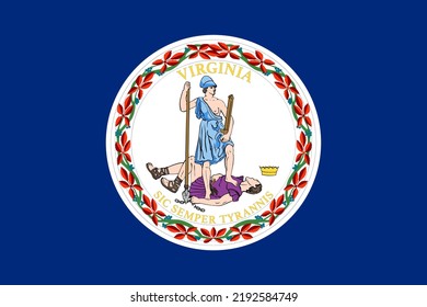 Virginia State Flag. Vector Illustration.