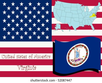 virginia state illustration, abstract vector art