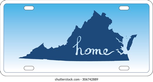 Virginia state license plate vector