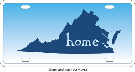 Virginia state license plate vector