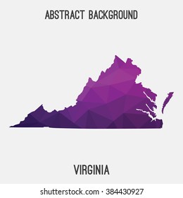 Virginia state map in geometric polygonal style.Abstract tessellation,modern design background. Vector illustration EPS8