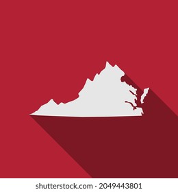 Virginia state map with long shadow