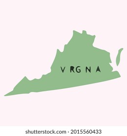 virginia state plain map vector