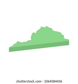 Virginia state USA isometric map