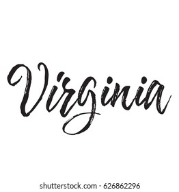 virginia, text design. Vector calligraphy. Typography poster. Usable as background.