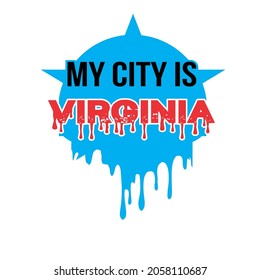 Vector de texto VIRGINIA, perfecto para el diseño de afiches.