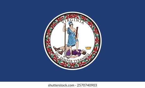 Virginia US State Flag Vector Illustration