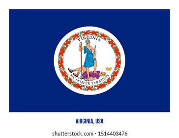 Virginia (USA State) Flag Vector Illustration on White Background. Flag of the United States of America.