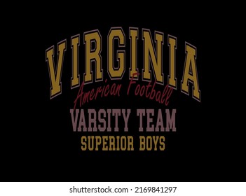 Virginia Varsity Team,slogan Vector Illustration For T-shirt And Other Uses