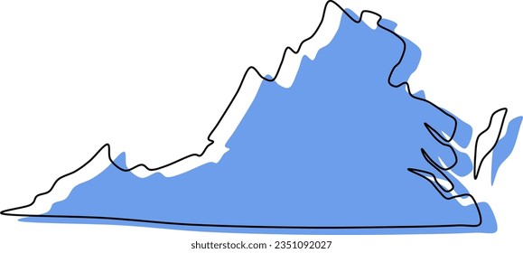 virginia vector outline stylized, stylized virginia map vector outline