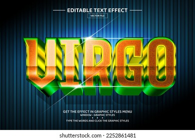Virgo 3D editable text effect template