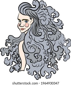 Virgo of Astrology design.horoscope circle with signs of zodiac set vector.signs such as a aries,taurus, gemini,cancer,leo, virgo,libra,scorpio,sagittarius, capricorn,aquarius,pisces.women cartoon.