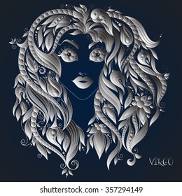 Virgo . Astrology Zodiac sign. Vector zodiac. Hand drawn style.