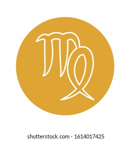 Virgo color line icon. Zodiac sign. Astrology and horoscope. Predictions and human character. Element earth. Ruler Mercury. UI UX GUI design element. Editable stroke.