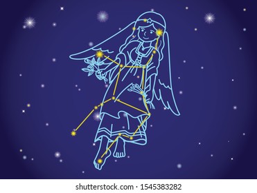 Virgo, comprising constellations And the representation of stars.