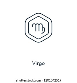 Virgo concept line icon. Linear Virgo concept outline symbol design. This simple element illustration can be used for web and mobile UI/UX.