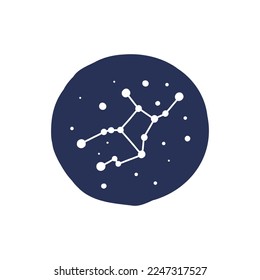 virgo constellation doodle icon, vector illustration