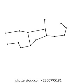 Virgo constellation graphic on a white background. Zodiac for astrological horoscopes and esoteric posters
