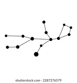 Virgo constellation map. Vector illustration.