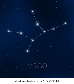 Virgo constellation in night sky